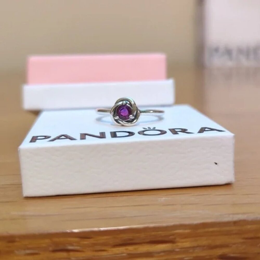 Pandora Sterling Silver February Ring Size 6 Brand New